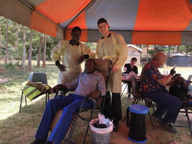 An outdoor tent clinic during outreach