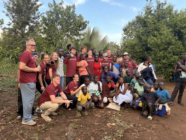 Volunteers and community members together